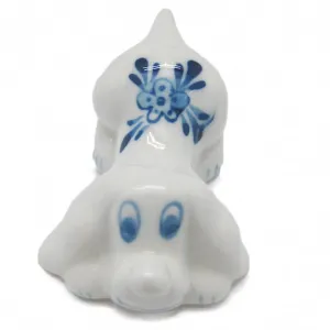 Animals Miniatures Delft Blue Happy Dog