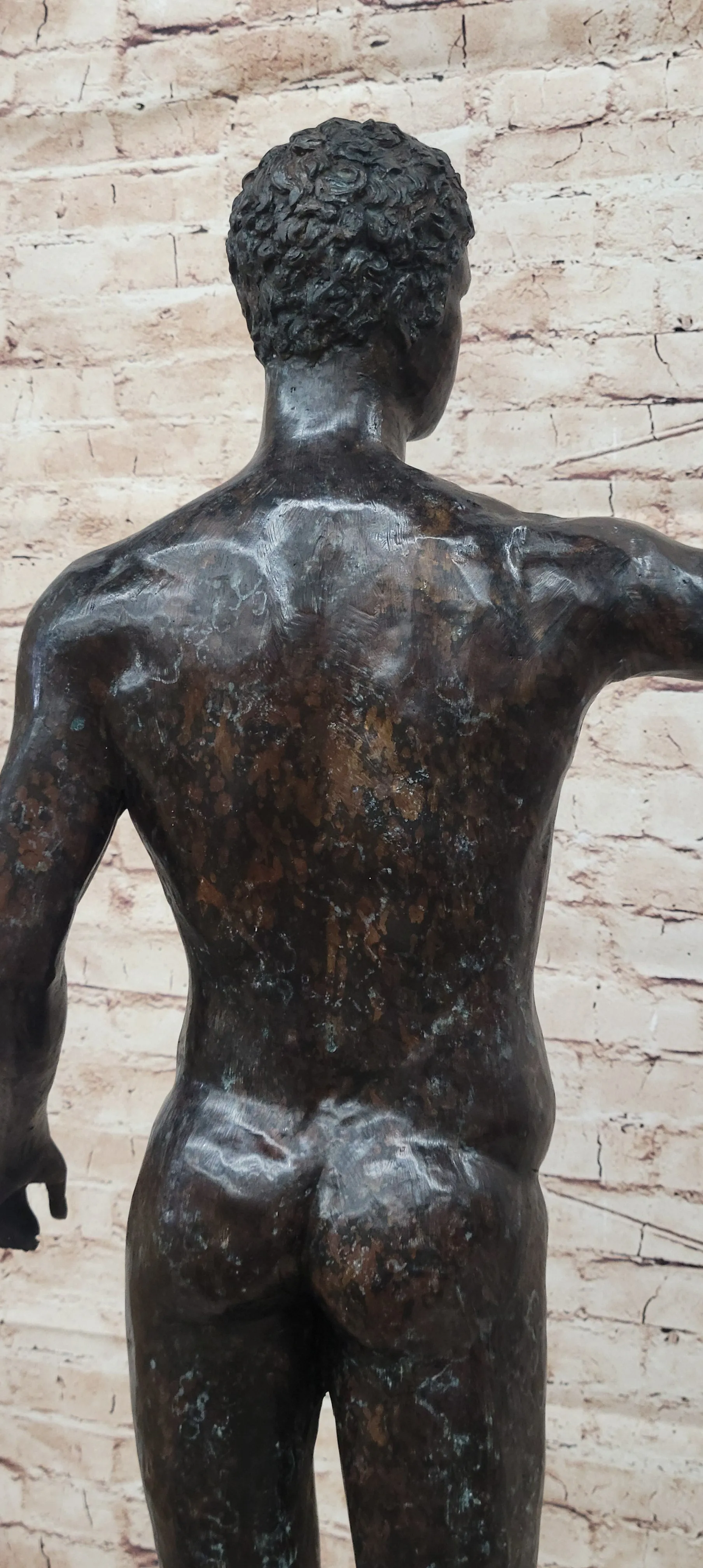 Auguste Rodin Age of Bronze Tribute Statue Sculpture Nude Male Figure 39" x 25"