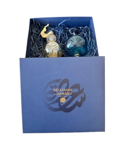 Azza Fahmy Set of 2 Ltd.Edition Baubles Inscribed with Messages of Happiness & Joy