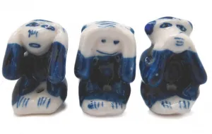Ceramic Miniatures Animals Delft Blue Monkey