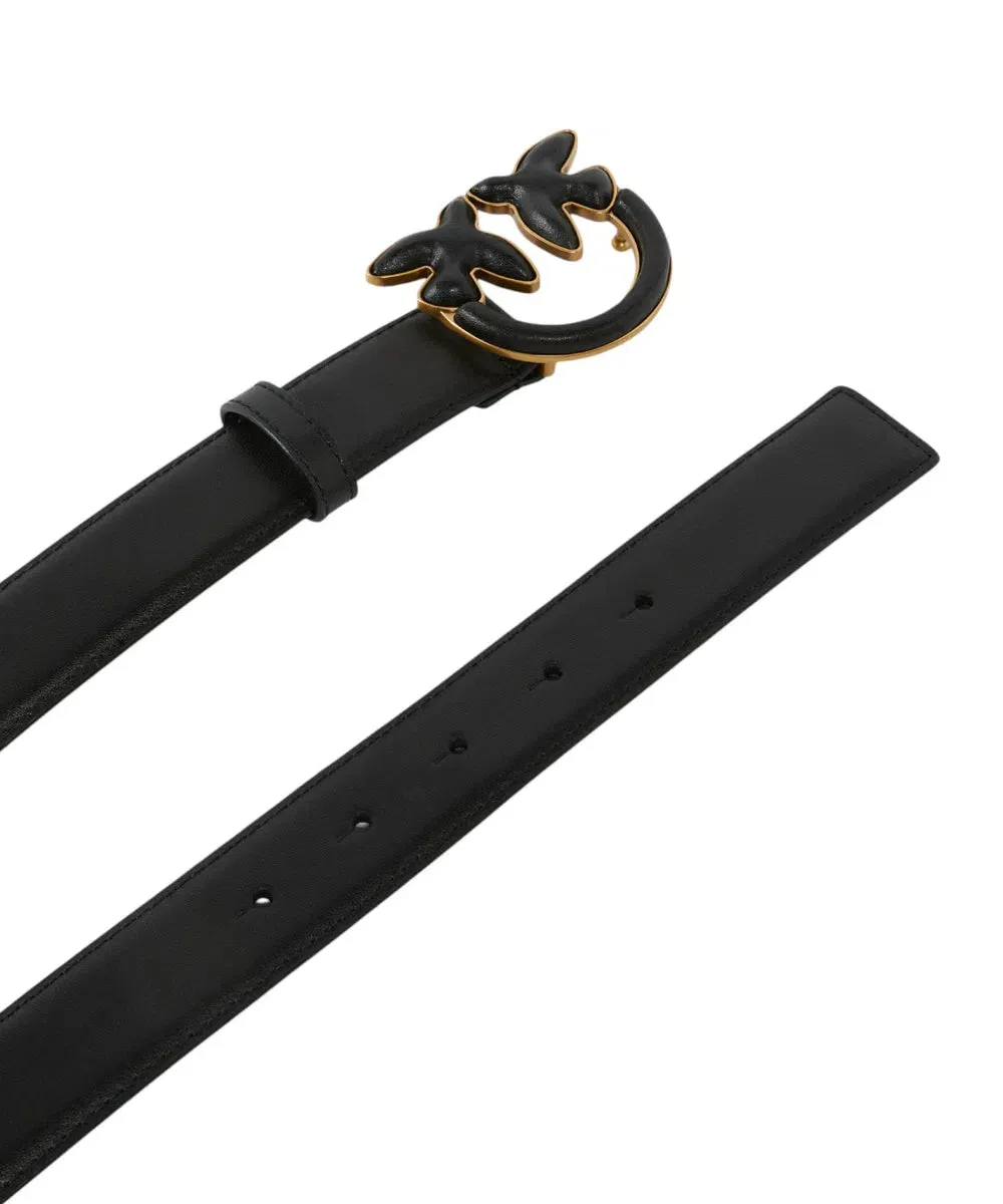 Cintura con fibbia rivestita in pelle 3cm