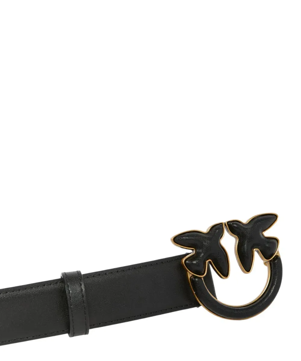 Cintura con fibbia rivestita in pelle 3cm