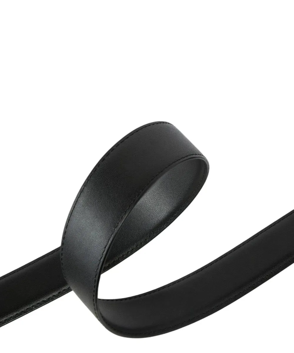 Cintura con fibbia rivestita in pelle 3cm