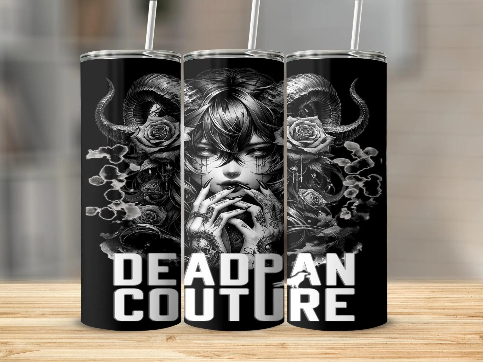 Deadpan Couture 20 oz. Stainless Steel Skinny Tumbler – Enthroned Edition