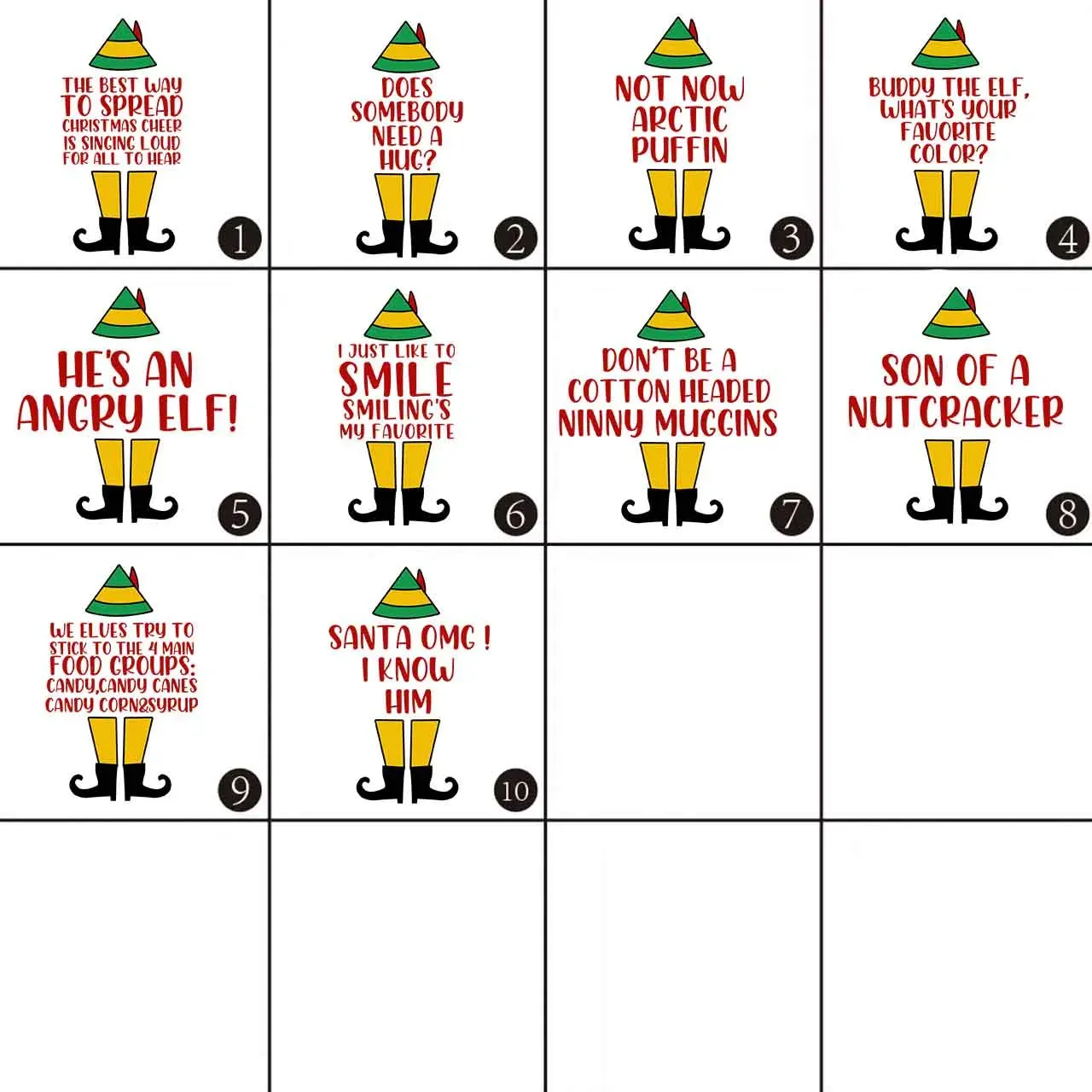 Elf Movie 10 Quotes Christmas Y2K Sweatshirt Cherrykitten