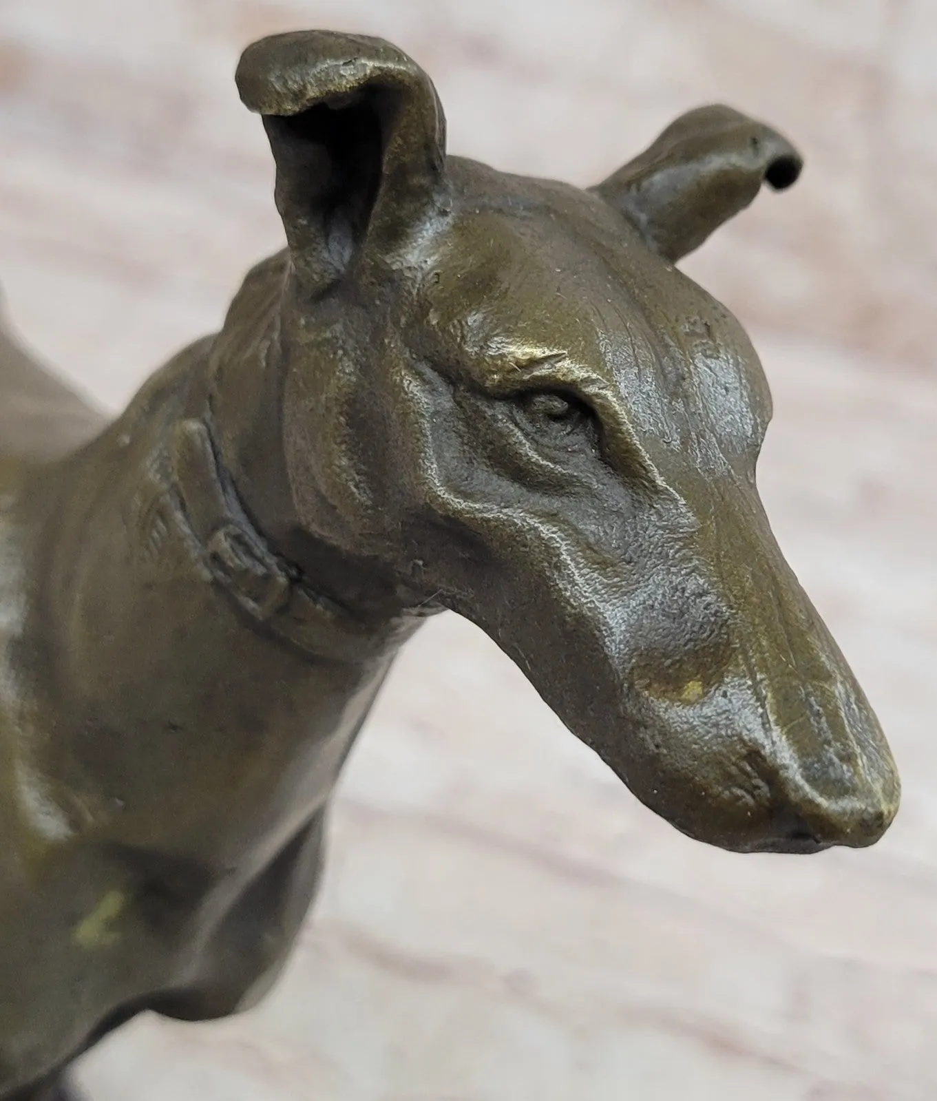 Handcrafted Detailed Greyhound Dog Bronze Sculpture Figurine Figure Decor Gift