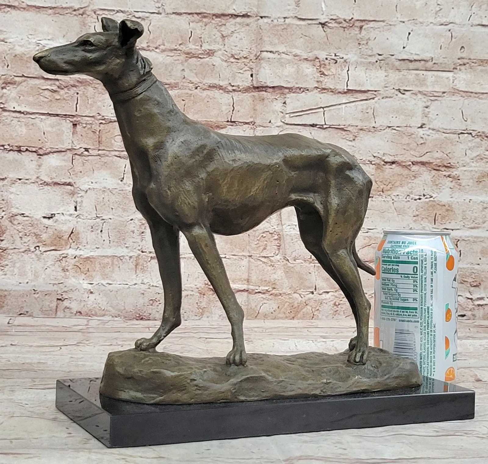 Handcrafted Detailed Greyhound Dog Bronze Sculpture Figurine Figure Decor Gift