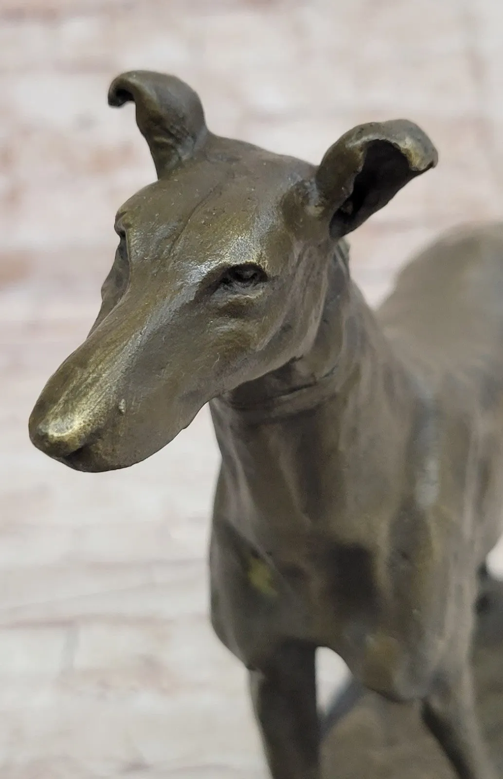 Handcrafted Detailed Greyhound Dog Bronze Sculpture Figurine Figure Decor Gift