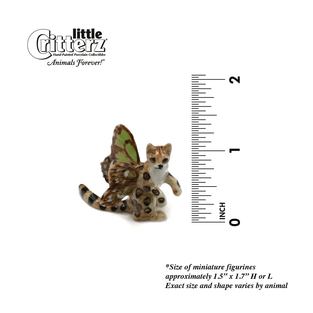Magical Creatures - Pixie Kitty  "Spring" - miniature porcelain figurine