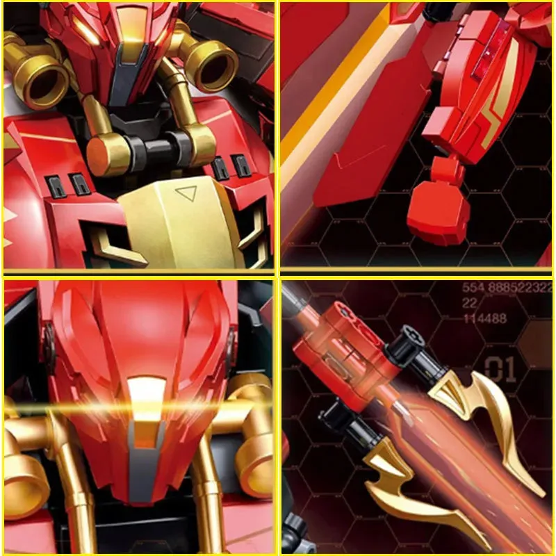 Movie Halberd Athena Transforming Mecha Robot Bricks Toy 511pcs