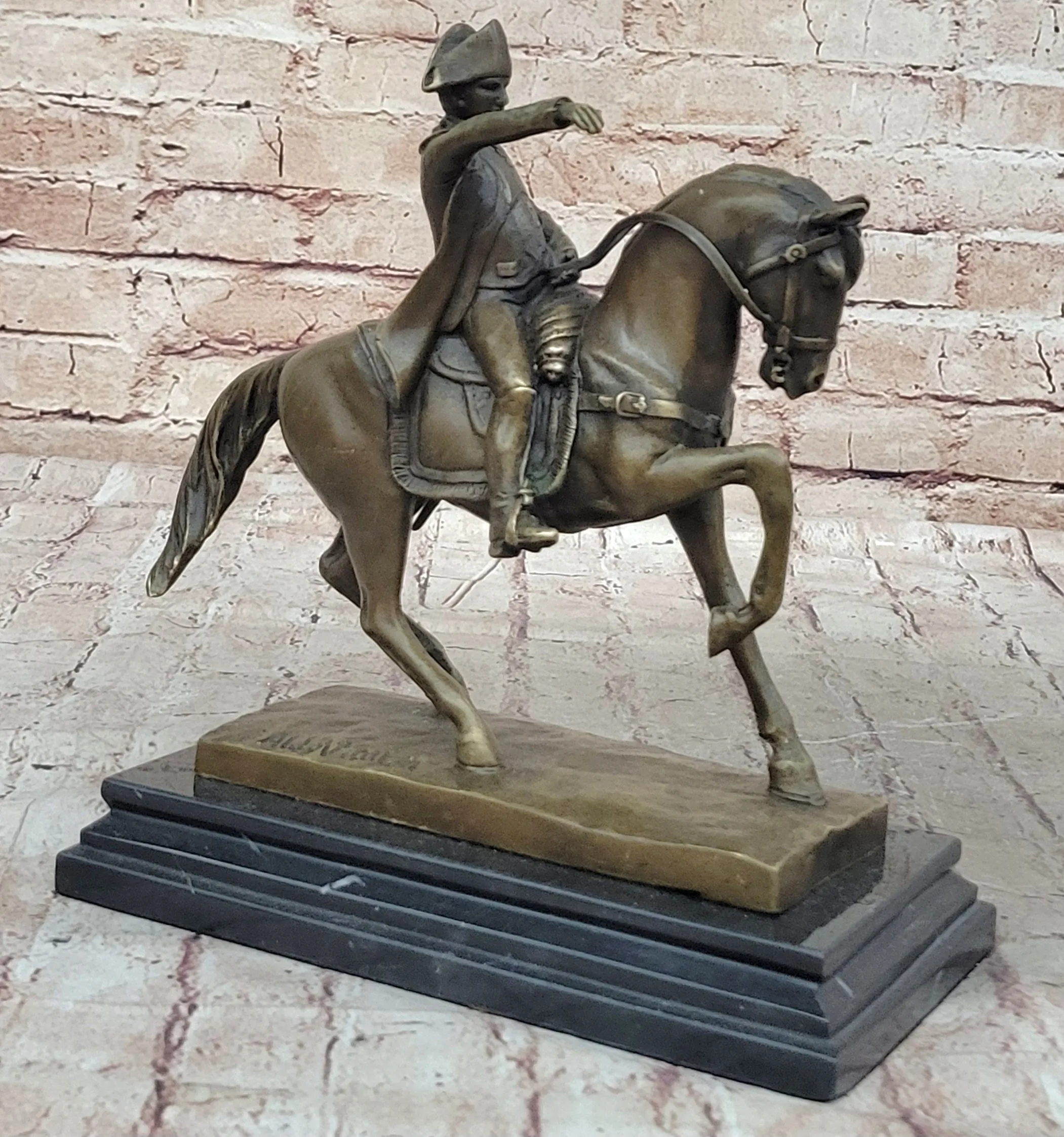 Napoleon Bonaparte Crossing the Alps on Horseback Bronze Statue Sculpture Replica