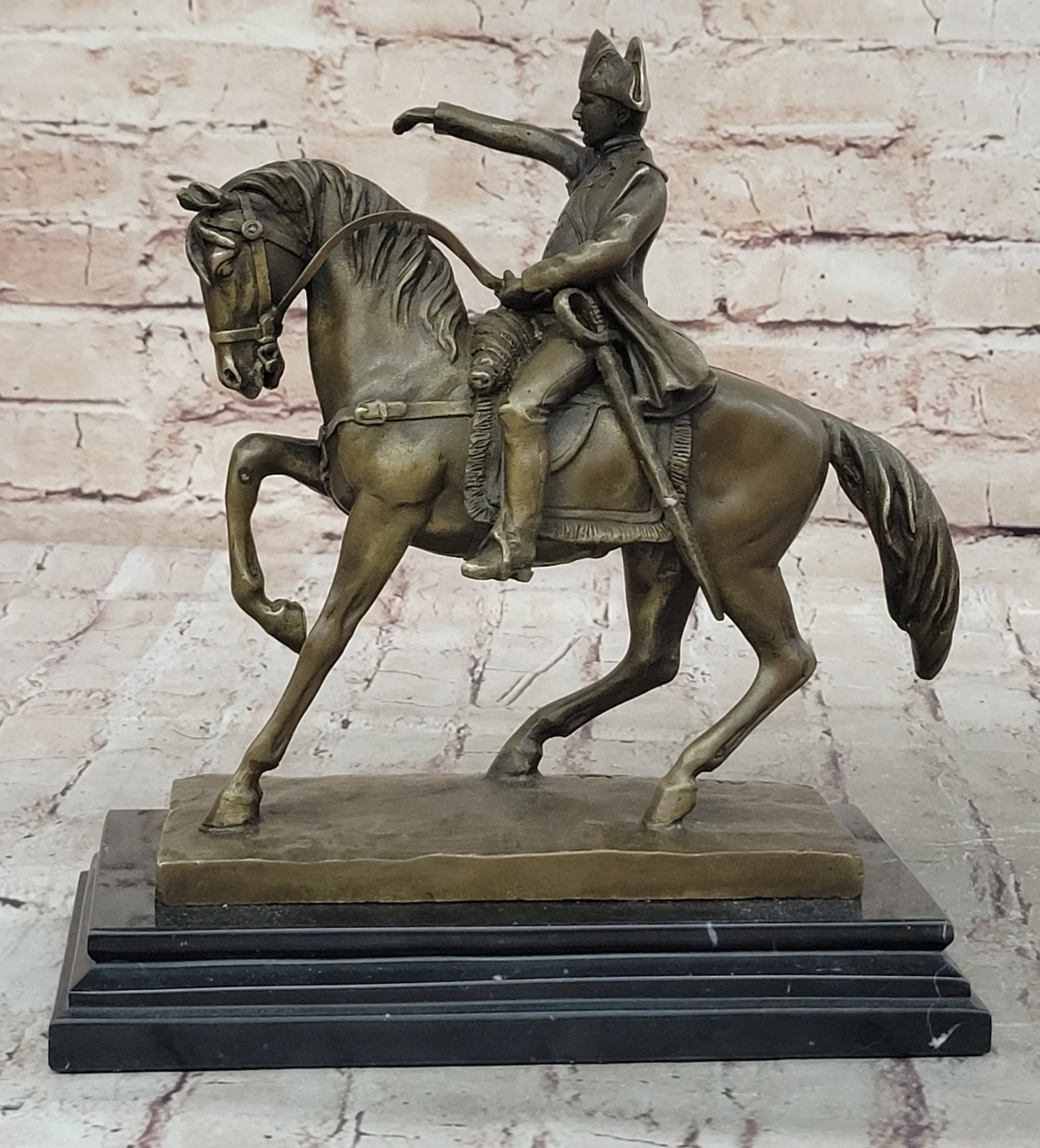 Napoleon Bonaparte Crossing the Alps on Horseback Bronze Statue Sculpture Replica