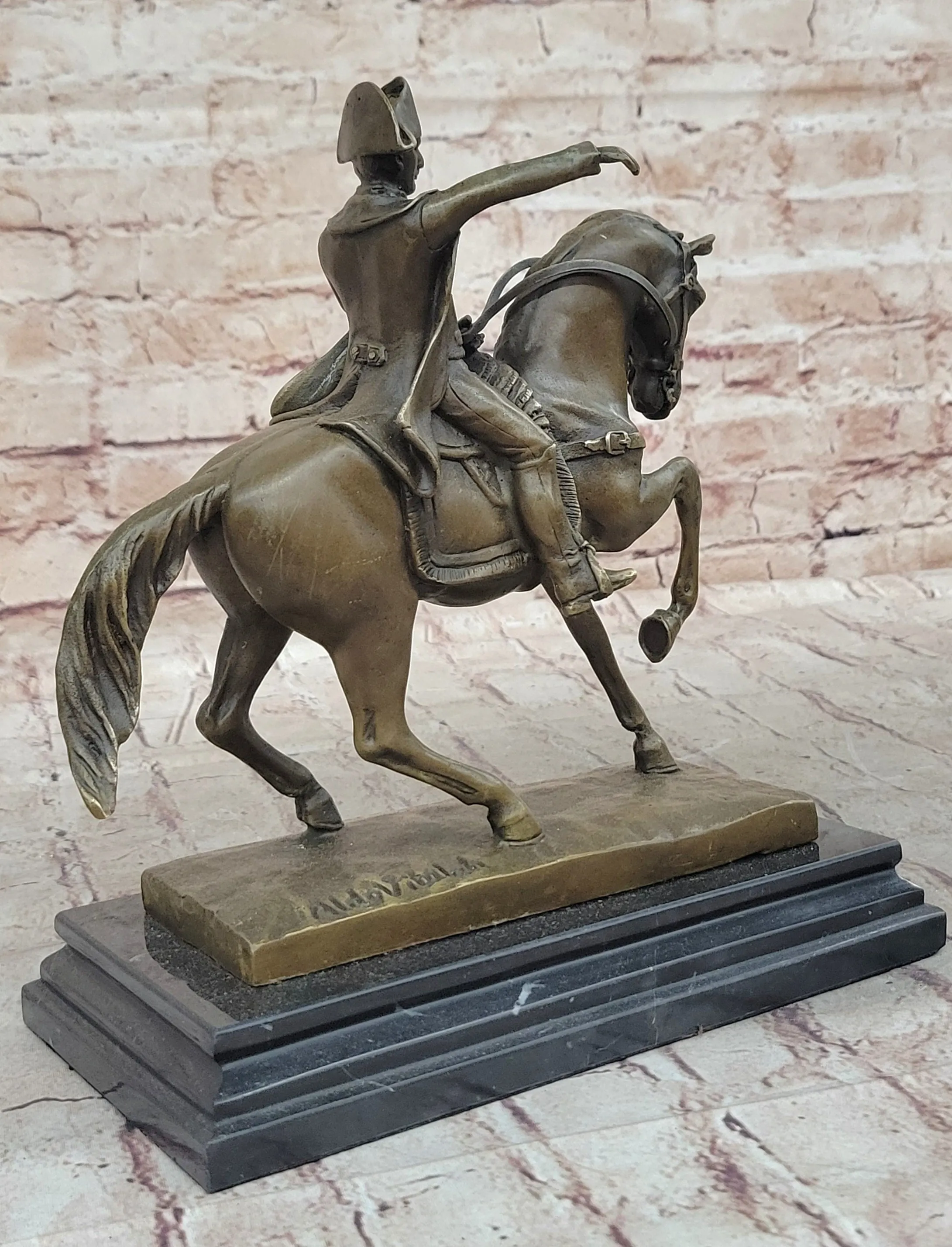 Napoleon Bonaparte Crossing the Alps on Horseback Bronze Statue Sculpture Replica