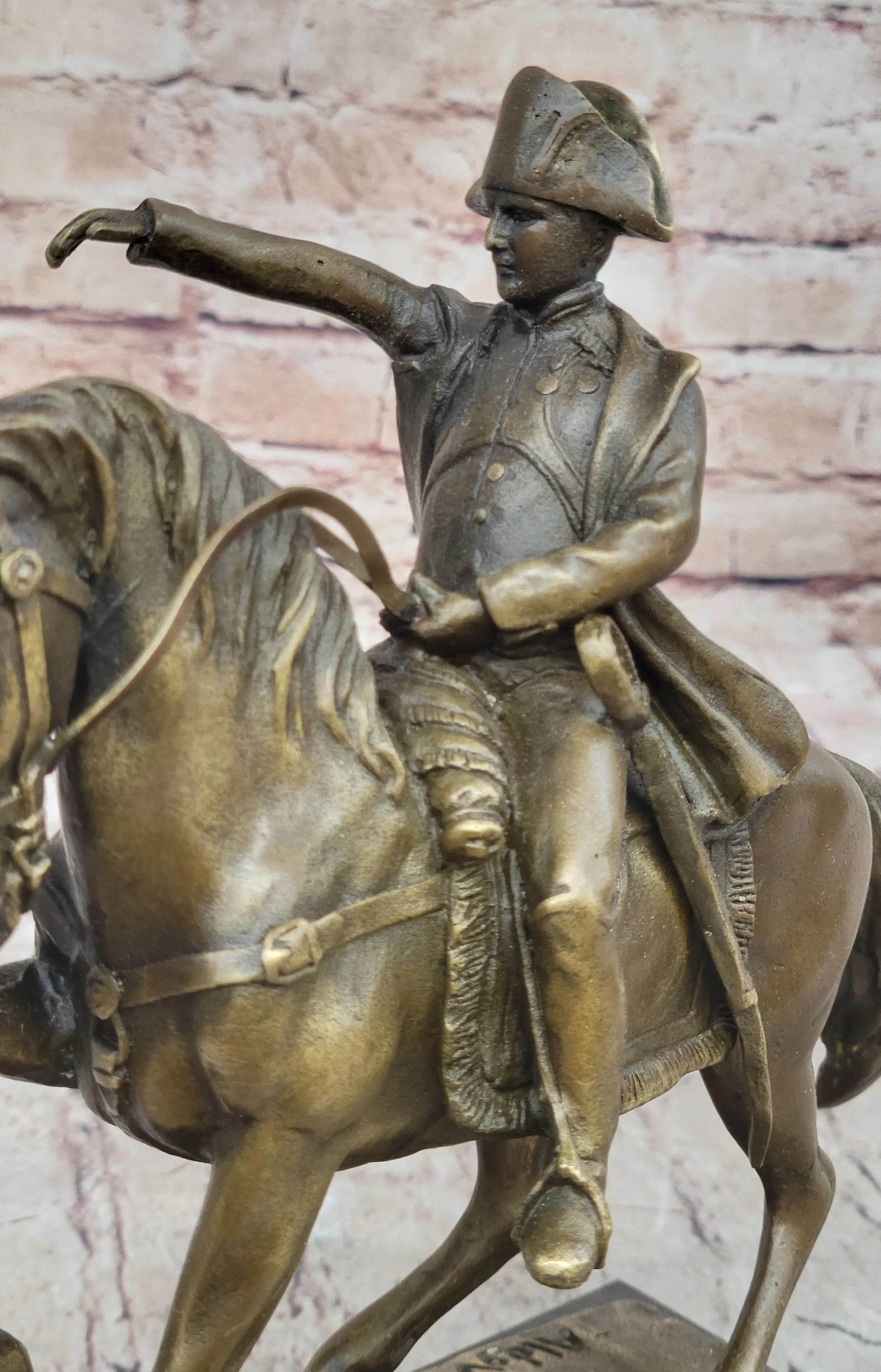 Napoleon Bonaparte Crossing the Alps on Horseback Bronze Statue Sculpture Replica