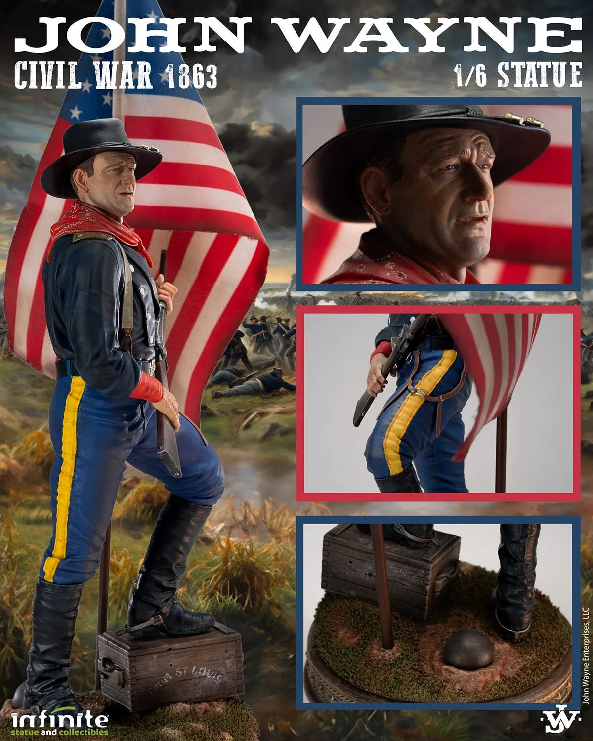 PRE-ORDER: Infinite Statue John Wayne (Civil War 1863) Statue