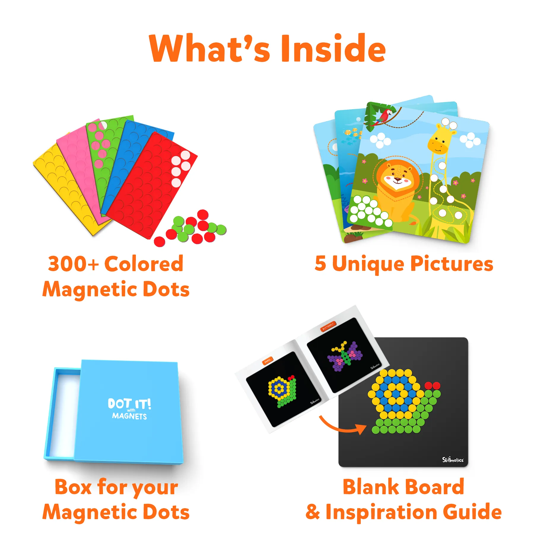 Skillmatics Art Activity Dot It with Magnets - Animals, No Mess Repeatable Art for Kids, Craft Kits, DIY Activity, Gifts for Ages 4 to 7