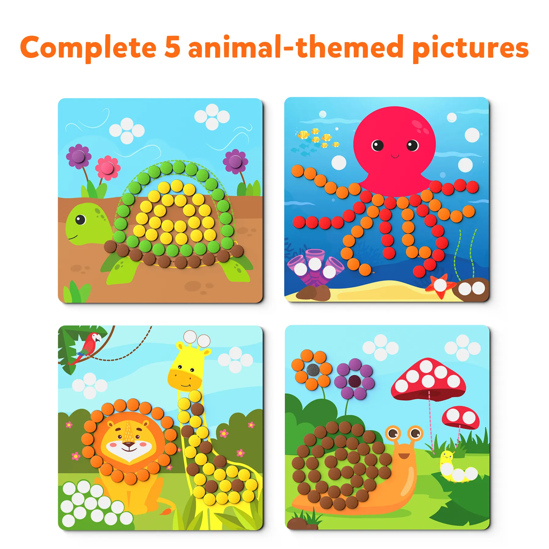 Skillmatics Art Activity Dot It with Magnets - Animals, No Mess Repeatable Art for Kids, Craft Kits, DIY Activity, Gifts for Ages 4 to 7