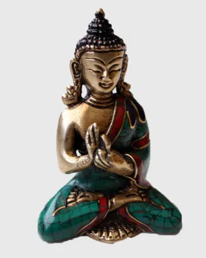 Vairocana Buddha Brass Statue Adorning a jeweled Robe 3"